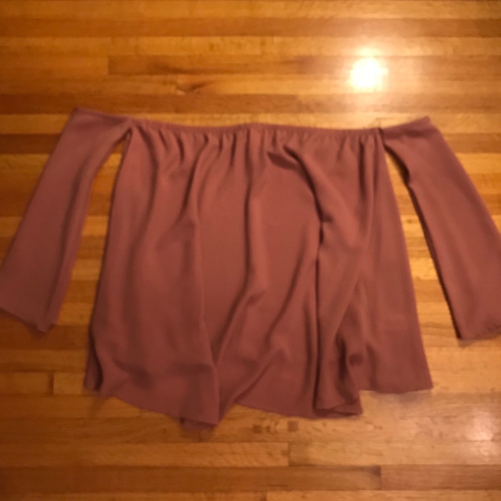 Pink off the shoulder blouse